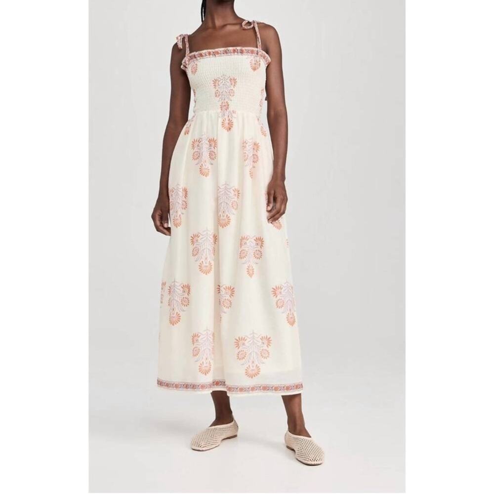 NWT NEW Alix of Bohemia Kaia Papaya Smocked Maxi Dress - Picture 6 of 13